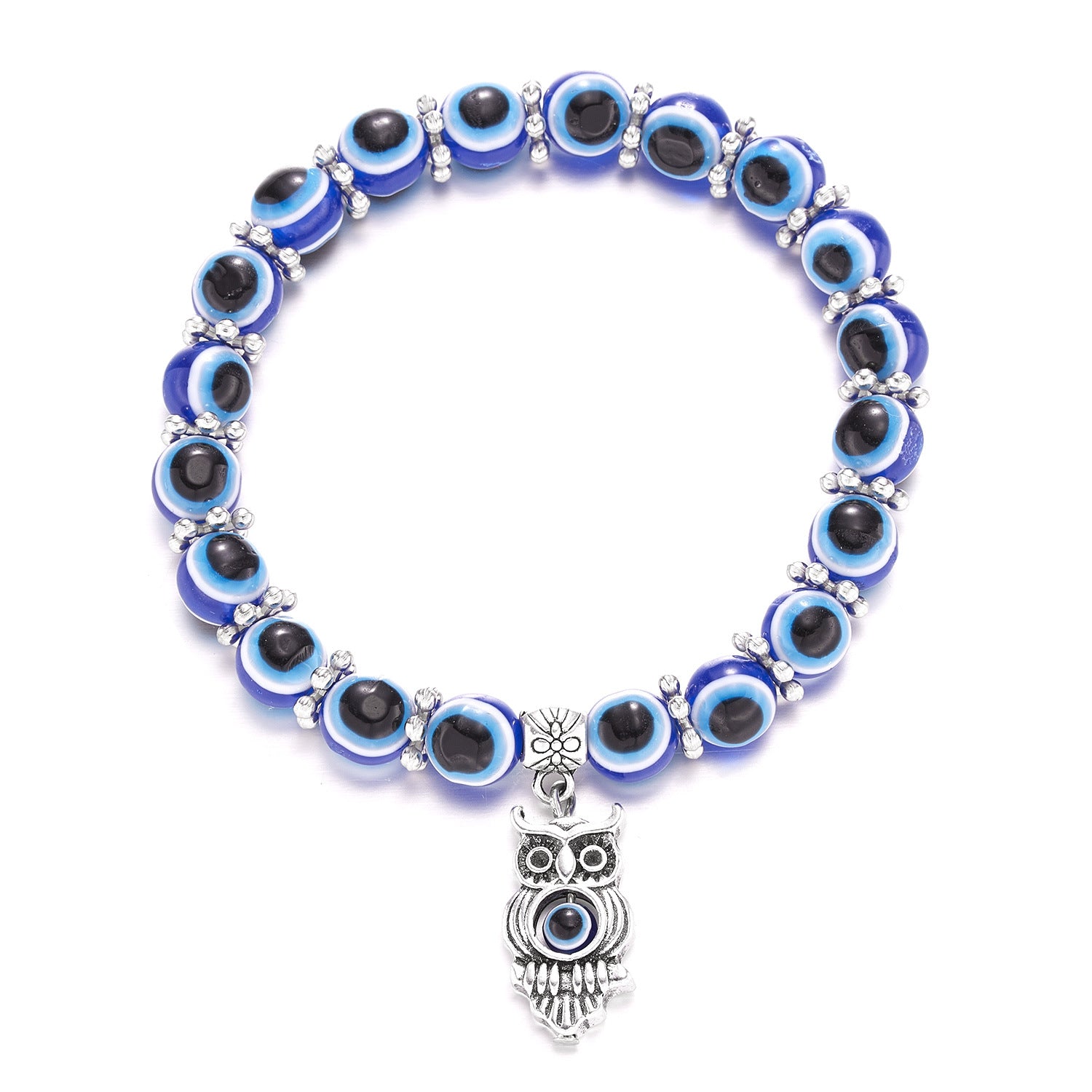 Wholesale Butterfly Hollow Devil Eyes Beaded Elastic Bracelet
